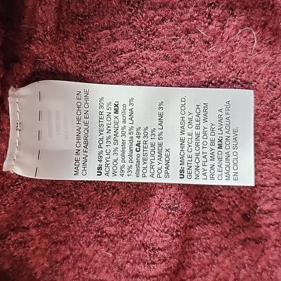 Chico’s V-Neck Long Sleeve Cranberry Spice Herringbone Tunic Sweater Size 0 - Picture 8 of 8